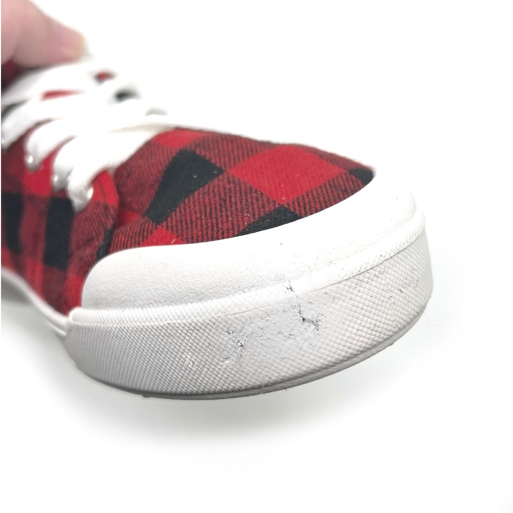Sugar Festival Canvas Sneaker Buffalo Plaid Red and Black Size 7.5 - Picture 9 of 10